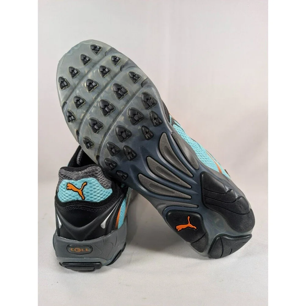 PUMA Inhale Mens 9 Aquatic Orange Glo 401560-04 Retro Running Shoes NEW